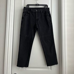 GAP Girlfriend Mid Rise Black Ankle & Cropped Jeans